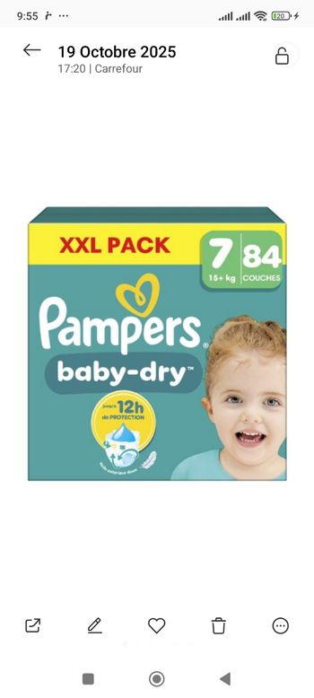 Couches Pampers taille 7