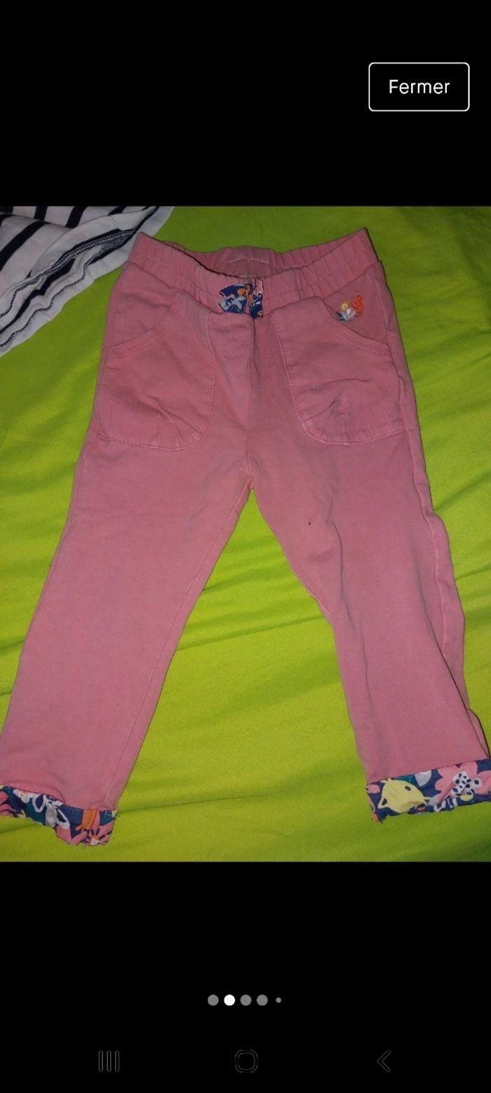 Lot tunique style marinière et pantalon rose - photo numéro 2