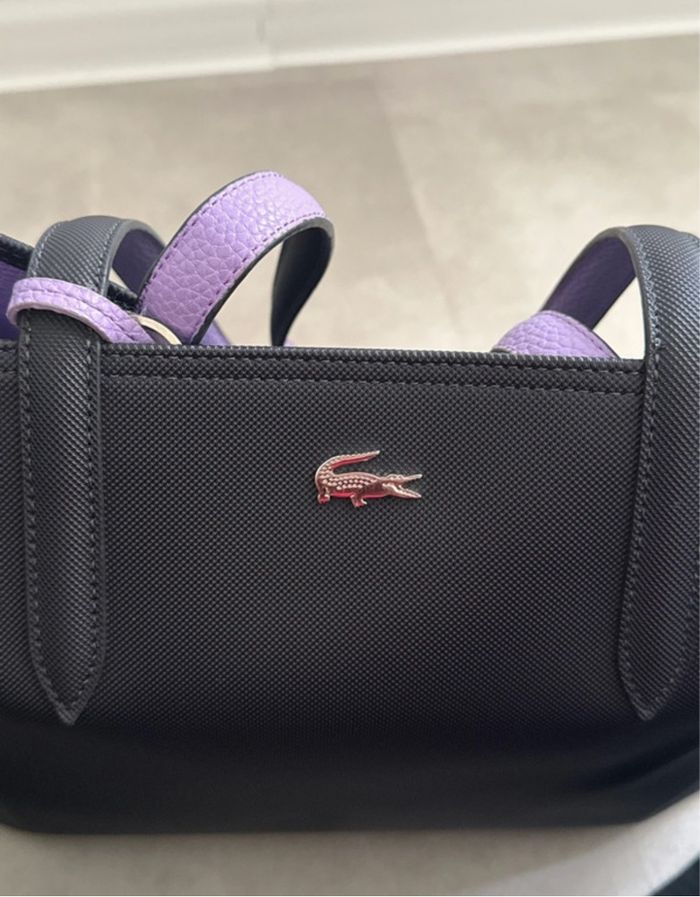 Sac cabas Lacoste bleu marine (intérieur violet) - photo numéro 6