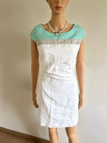Robe blanche et turquoise Mexx taille française 38/40 bon état 