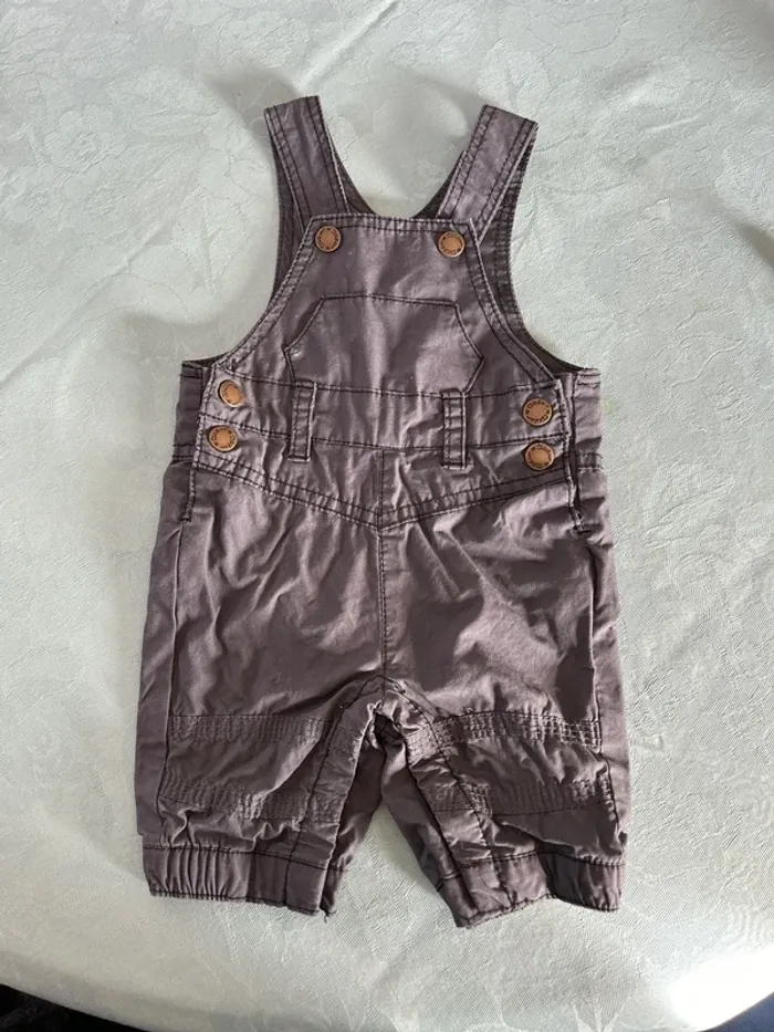 Salopette bébé garçon gris foncé Kitchoun - 1 mois