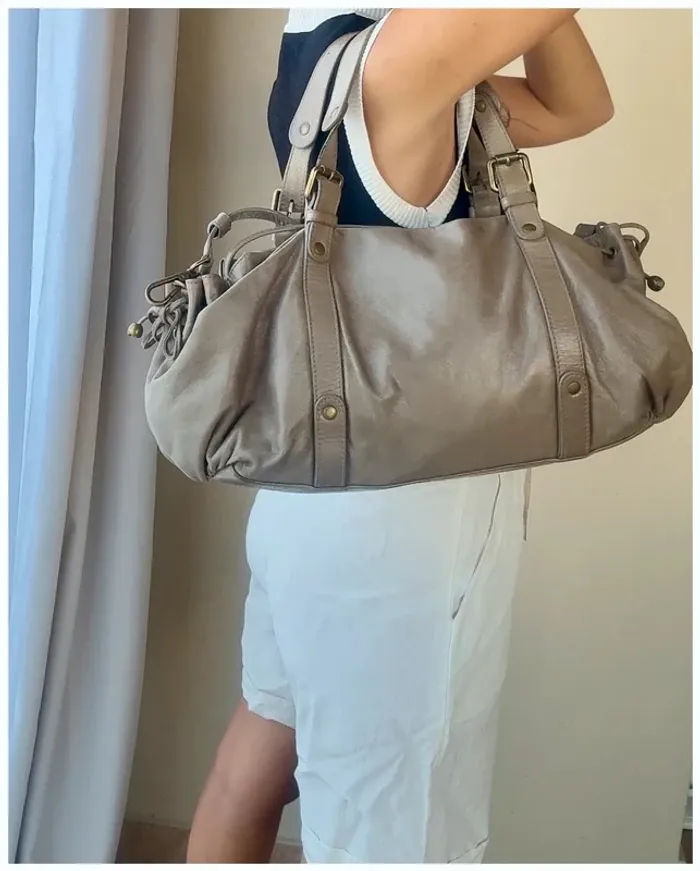 Sac Gérard Darel zippé gris très bon état - photo numéro 2