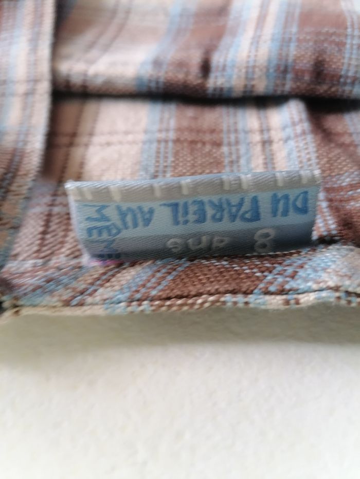 Robe fille à carreaux beige brun bleu - photo numéro 3