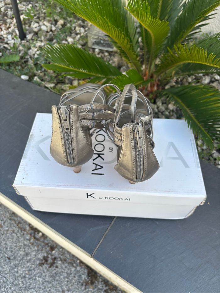 Eram - sandales argentées à talon T38 - photo numéro 5