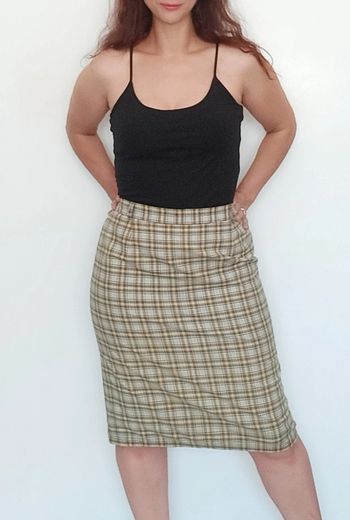 Jupe mi longue 2 carreaux vintage