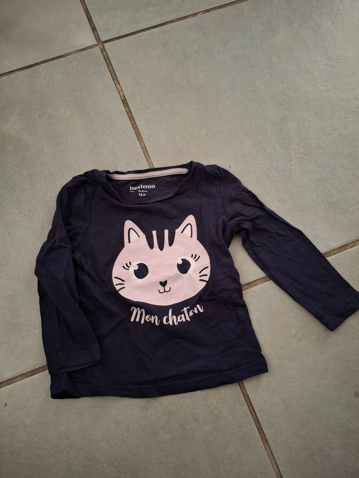 Tee-shirt bleu manche longue