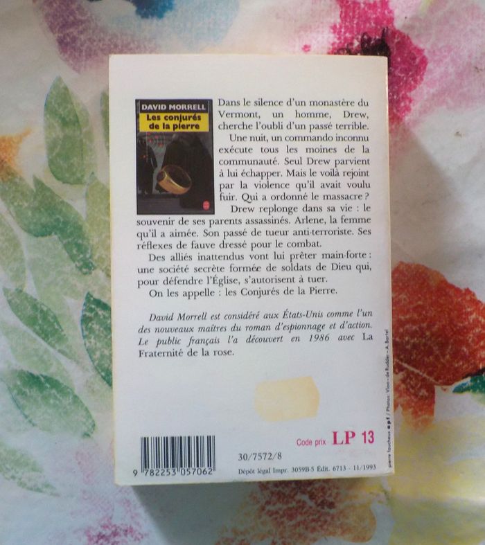 LES CONJURES DE LA PIERRE de David MORRELL Ed. Le Livre de Poche - photo numéro 3