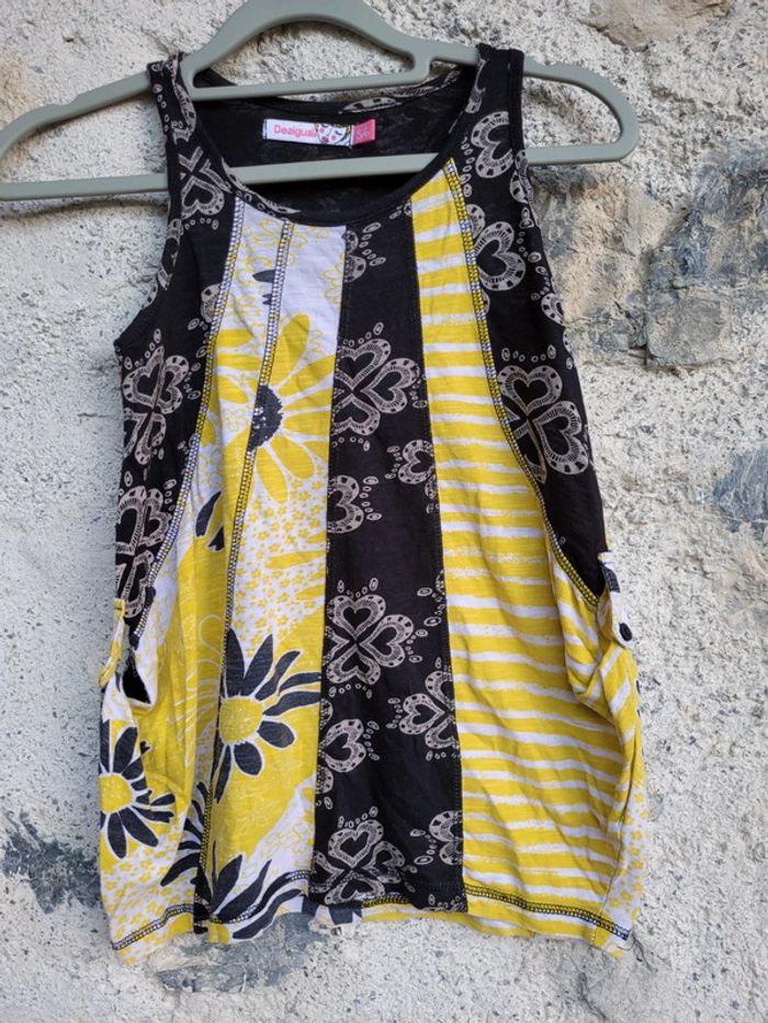 Superbe robe/tunique Desigual 5/6 ans, noir et jaune