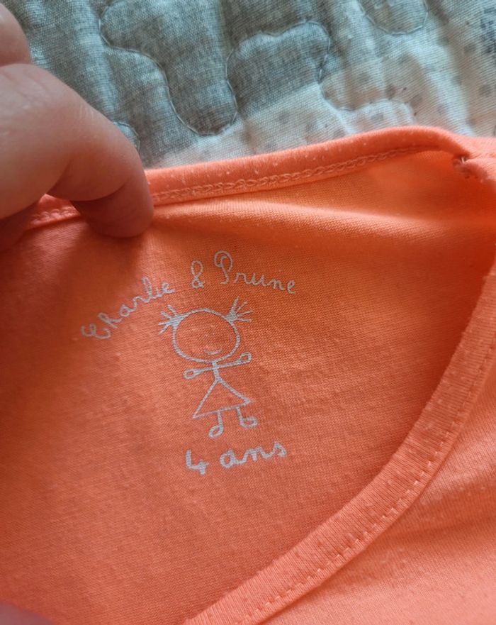 Tee shirt orange 4 ans - photo numéro 3