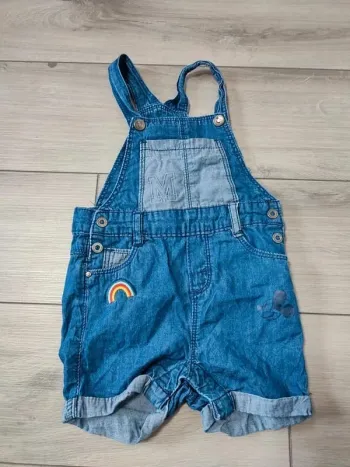 Salopette short bleu marine 9 mois disney orchestra arc en ciel