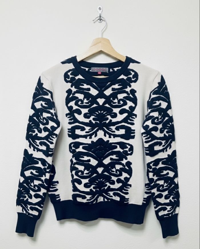 Pull crème et marine chic S/M - photo numéro 4