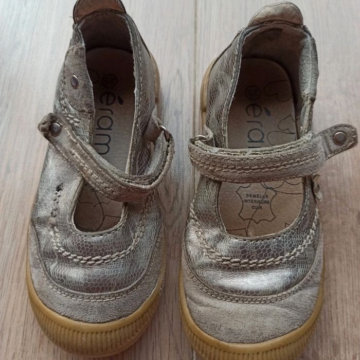 chaussures argentées grises fermeture a scratch Eram pointure 25 - photo numéro 2