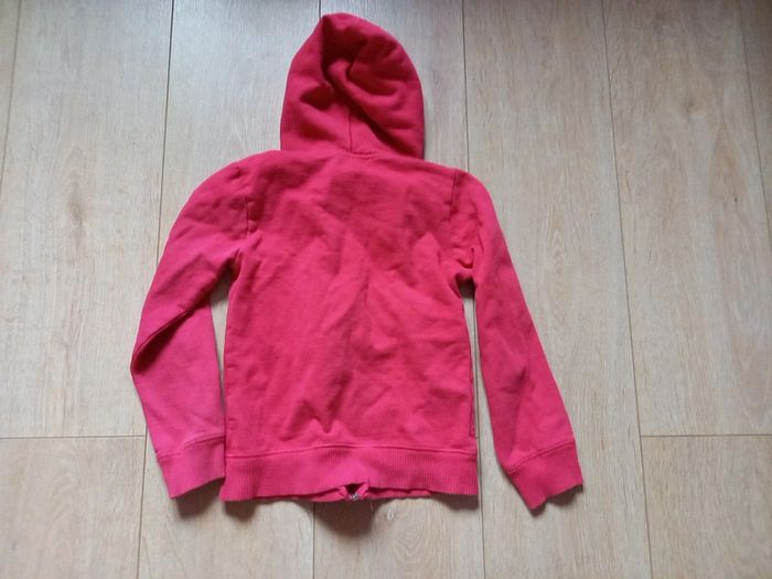 Gilet zippé rouge à capuche - photo numéro 2