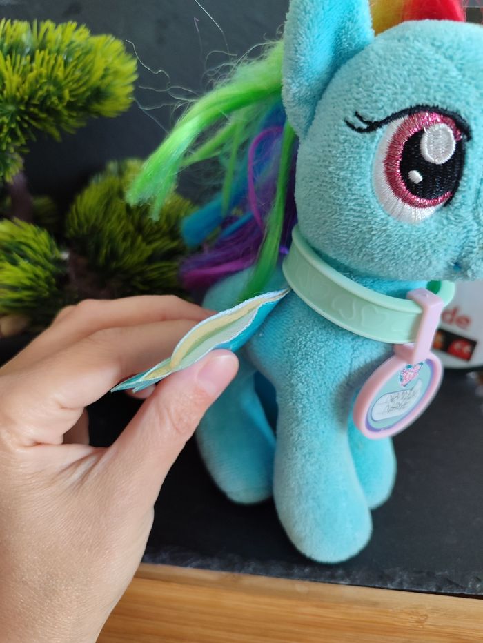 doudou peluche mlp my little pony rainbow dash ty bleu ailes éclair nuage PE258 - photo numéro 3