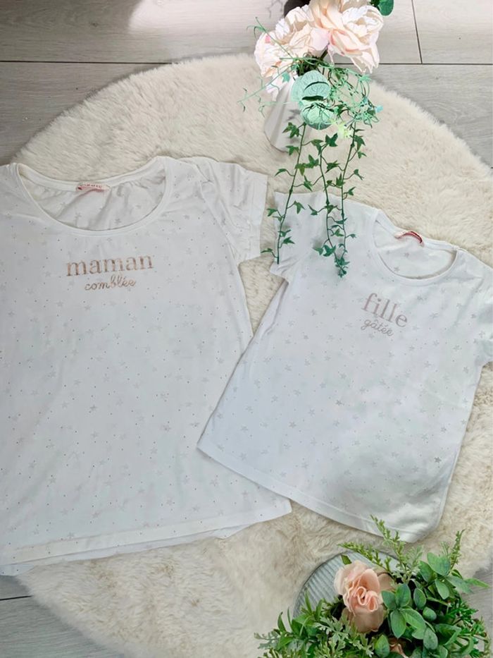 lot tee-shirts mère /fille cadeau fête des mères