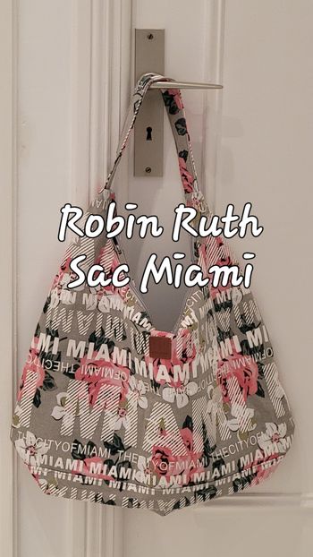 Robin Ruth Sac Miami -Porté Epaule&Fermeture Intégrale-Blanc, Lin&Motif Floral en TBE