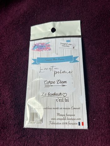 Lot neuf de 3 tampons Scrap Didi