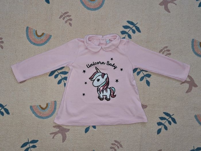 Ensemble licorne 24 mois rose noir sequin - photo numéro 11