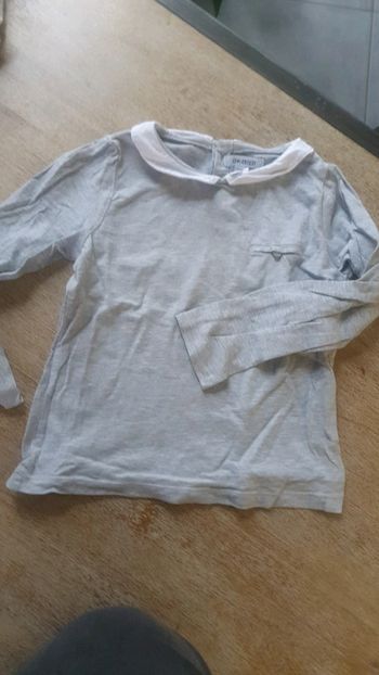 Tee shirt col Claudine gris