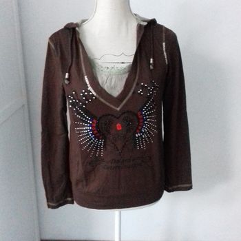Sweat gothique à capuche - Marron - Hyl By Holly - T.U - Neuf