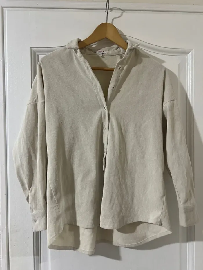 Superbe chemise oversize vintage plissé - neuve - taille XXS (mais taille grande) - photo numéro 2
