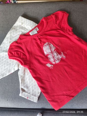 Ensemble Obaïdi T-shirt et legging Rouge et Blanc Taille 1 mois, motif Sirène, Été