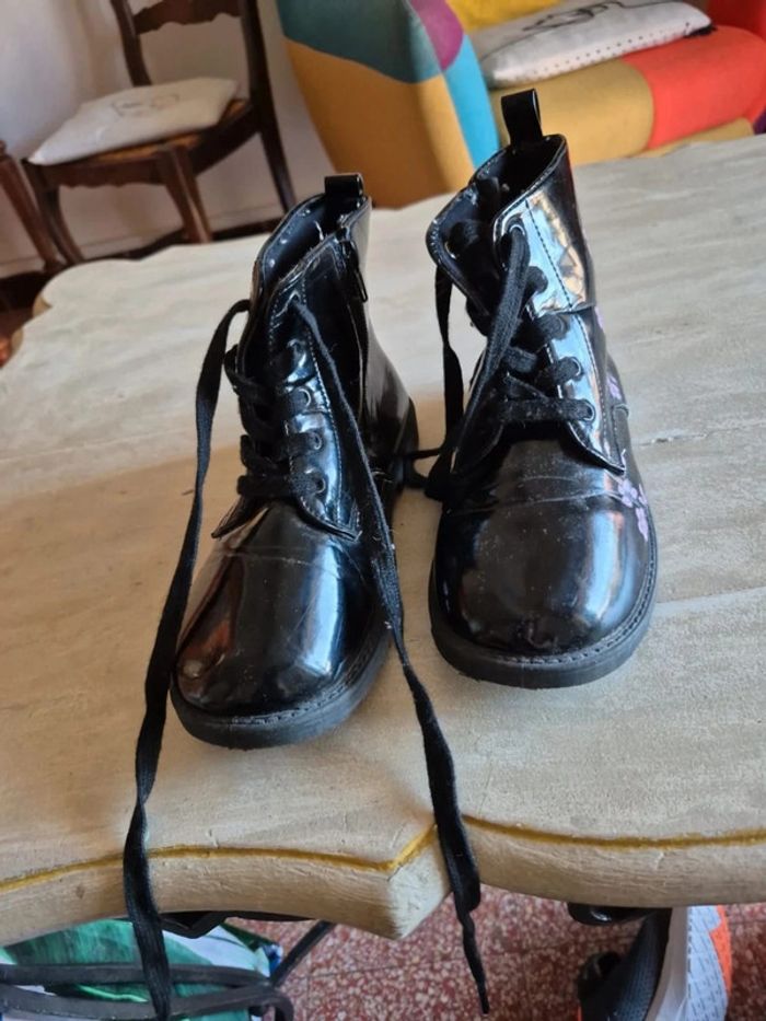 Bottines verni motif fleur - photo numéro 2