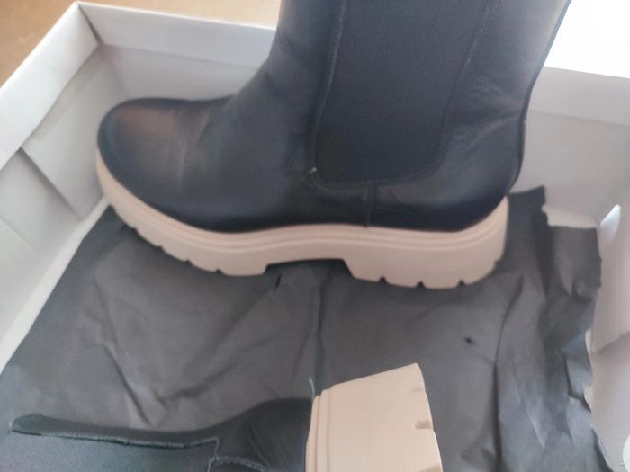 Bottes à plateforme Sinequanone - T39 - Cuir noir - photo numéro 6