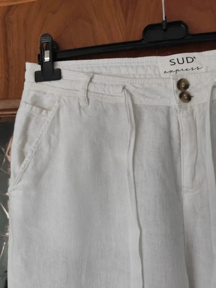 Pantalon lin blanc - photo numéro 7