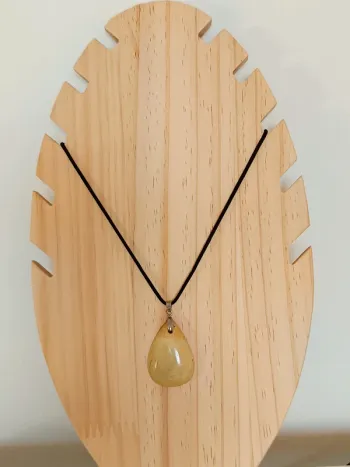 Collier énergie femme en pierre naturelle calcite jaune lithothérapie
