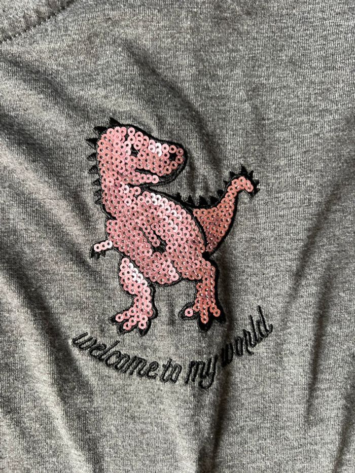 TEE shirt dinosaure rose gémo taille 14 ans - photo numéro 3