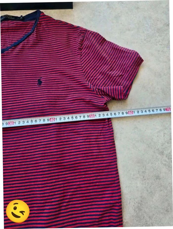 T-shirt Ralph Lauren L coupe col rond rouge Homme Men tee119 - photo numéro 6