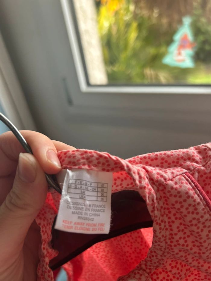 Blouse manches courtes rouge , cocoon, 6 mois - photo numéro 6