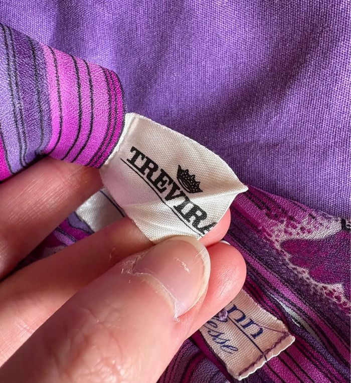 Chemisier vintage fleuri mauve violet t38 - photo numéro 9