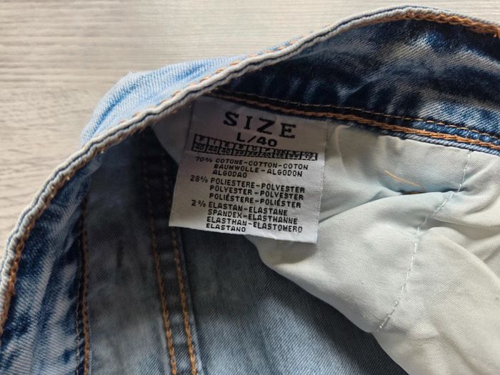 Pantacourt jean x-max taille L/40 - effet usé et strass - photo numéro 5