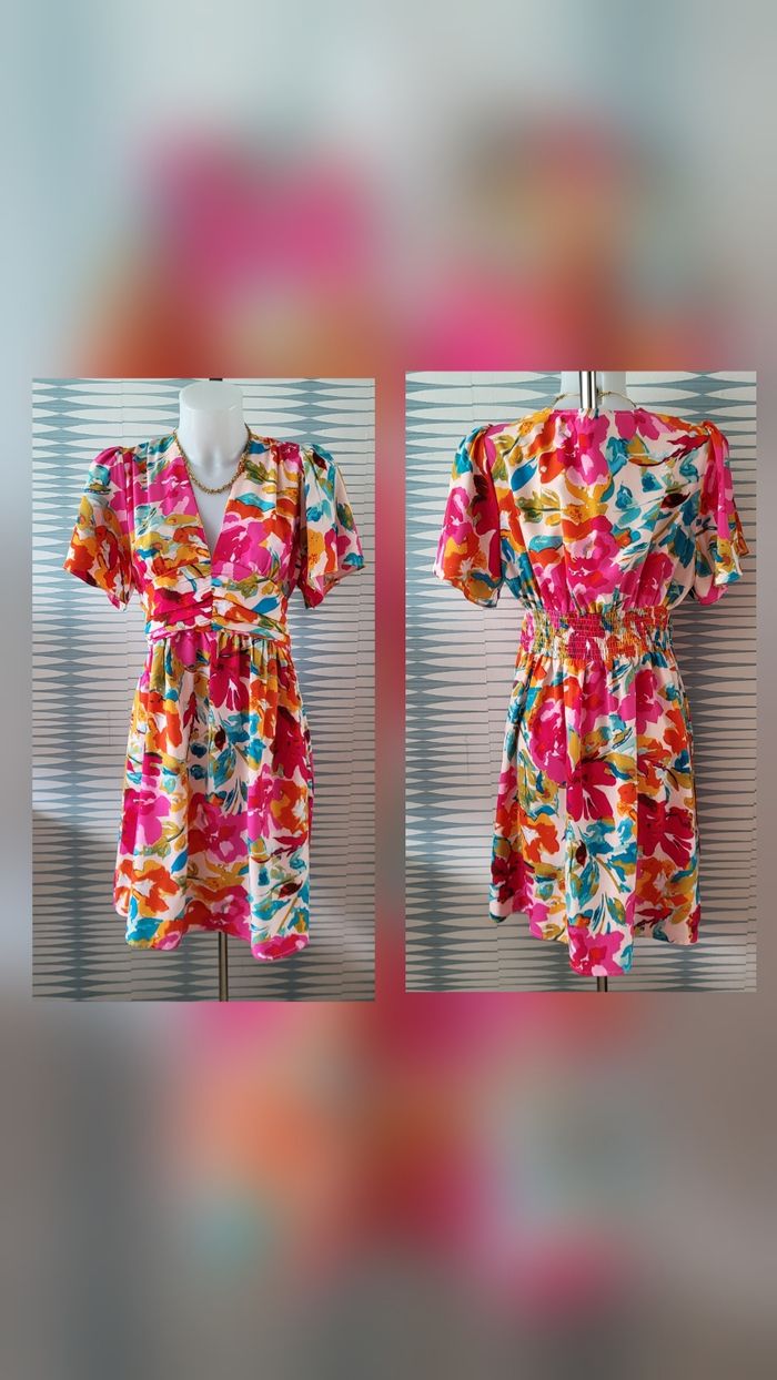 Robe courte imprimée taille XL By One by Loïcia Curve neuve avec étiquette - photo numéro 1