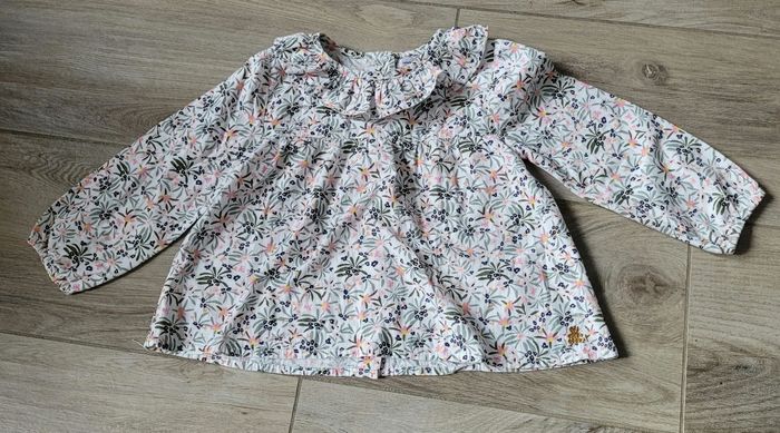 Ensemble blouse fleurie et jeans coupe wide taille 4 ans - photo numéro 2