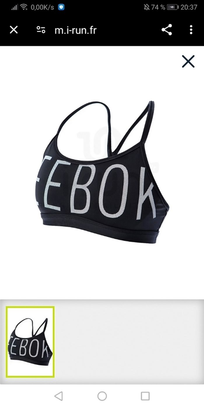 BRASSIÈRE de SPORT REEBOK T. L neuve Noir - photo numéro 6