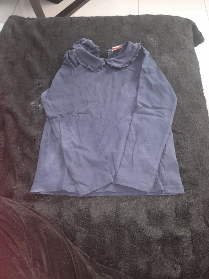 T shirt manches longues bleu marine TAO 8 ans