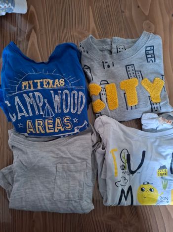 Lot de 4 t-shirts manches longues 18 mois