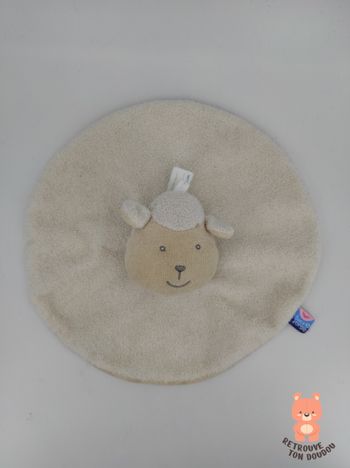 Doudou plat rond mouton Sucre d'Orge