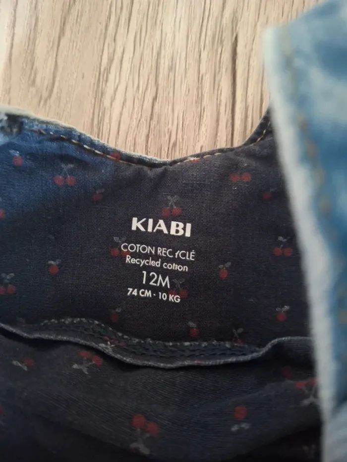 Ensemble salopette short tee-shirt kiabi 12 mois - photo numéro 3