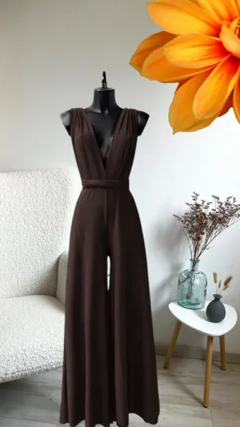 Combinaison pantalon chocolat multi positions