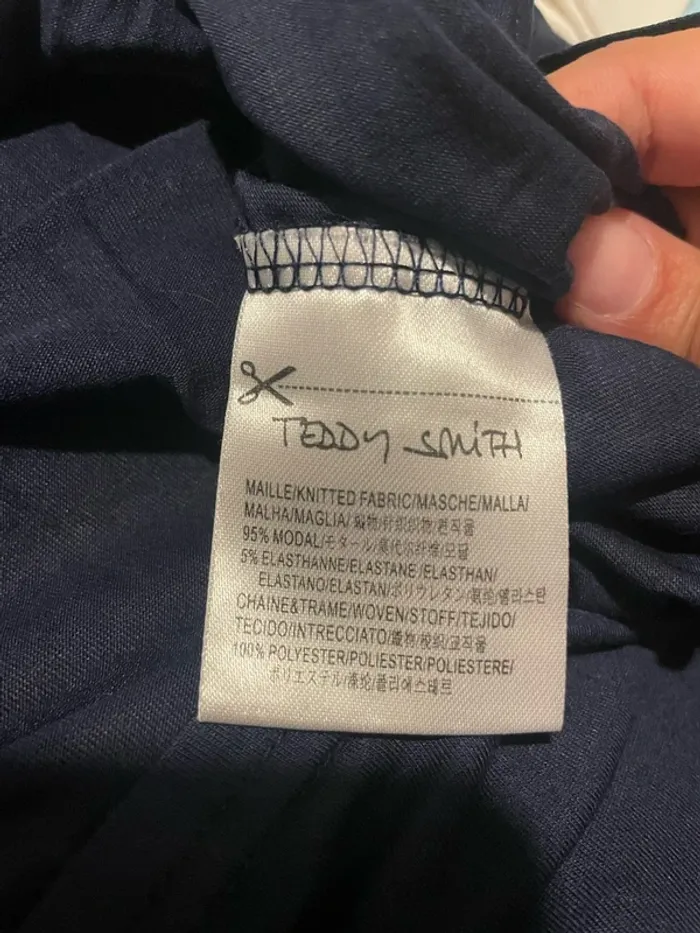 T-shirt manche courte bleu marine dos voile échancré Teddy Smith taille 40 - photo numéro 7