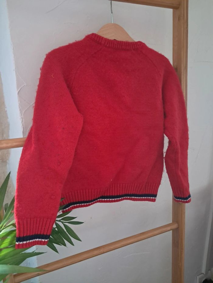 Pull rouge torsadé jacadi 6 ans bon état - photo numéro 2