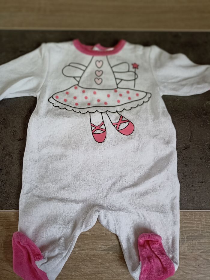 Pyjama en velours rose et blanc - photo numéro 3