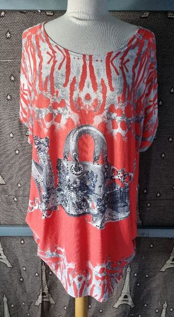 T-shirt rose imprimé taille 44-46