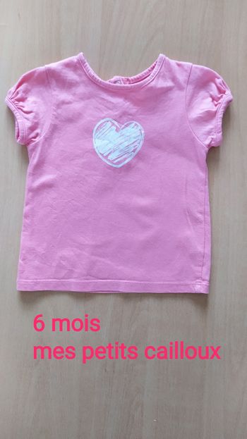 T -shirt manches courtes 6 mois Mes petits cailloux
