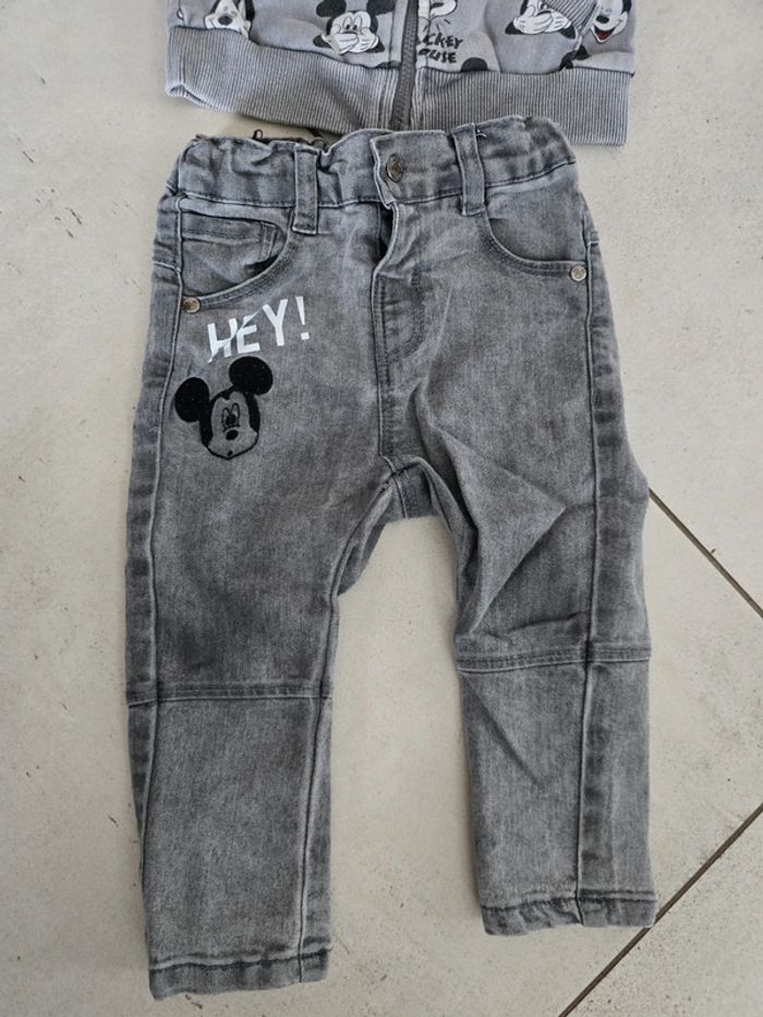 Ensemble jeans et gilet mickey 12mois - photo numéro 3
