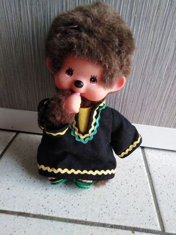 Doudou, peluche collection, jeu, jouet , Véritable peluche kiki le vrai numéroté de 1974, vintage, tenue péruvienne, souvenir enfance,